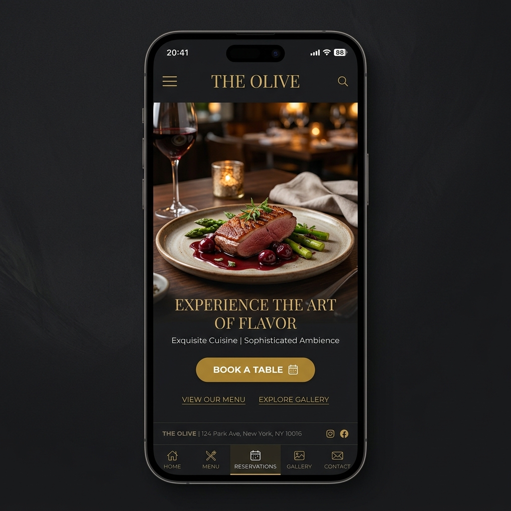 Restaurant Website Mobile View