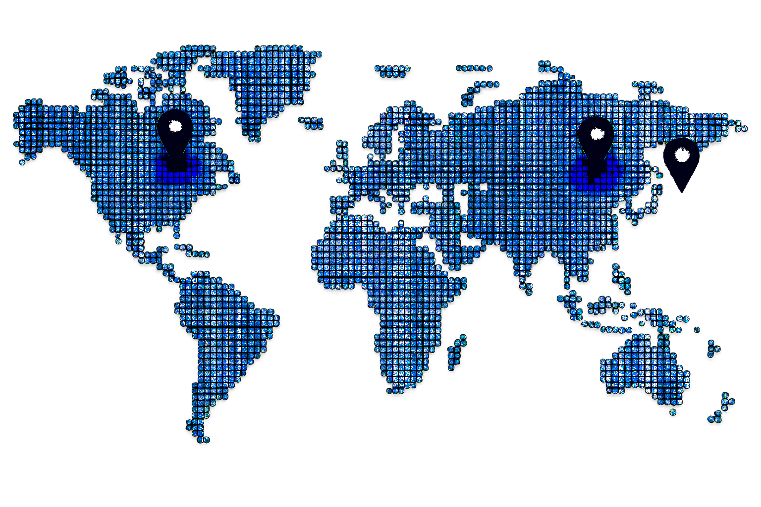 World map showing XAEREL locations