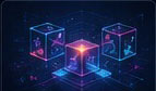 Technology server racks datacenter glowing chips