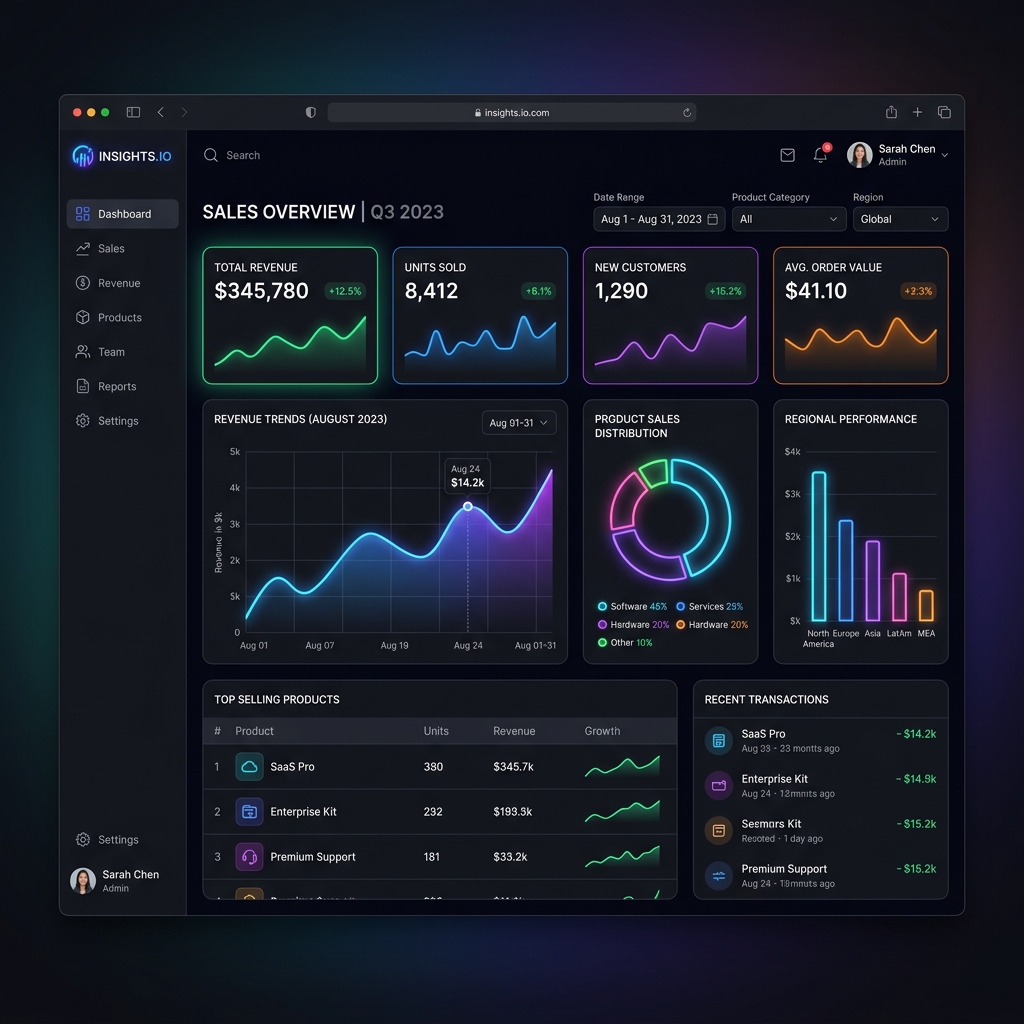 Sales analytics dashboard